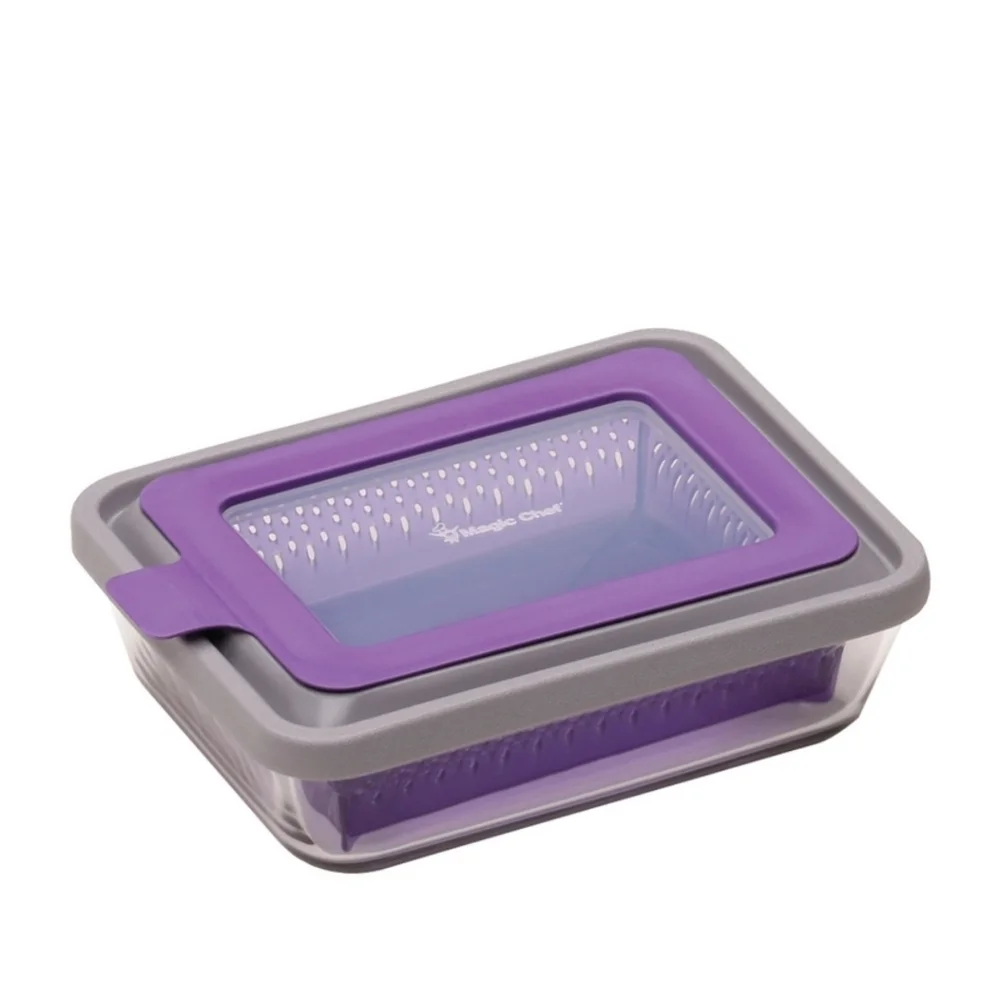 Magic Chef 6-cup Steam Purple Microwave Glass Cookware & Storage Container